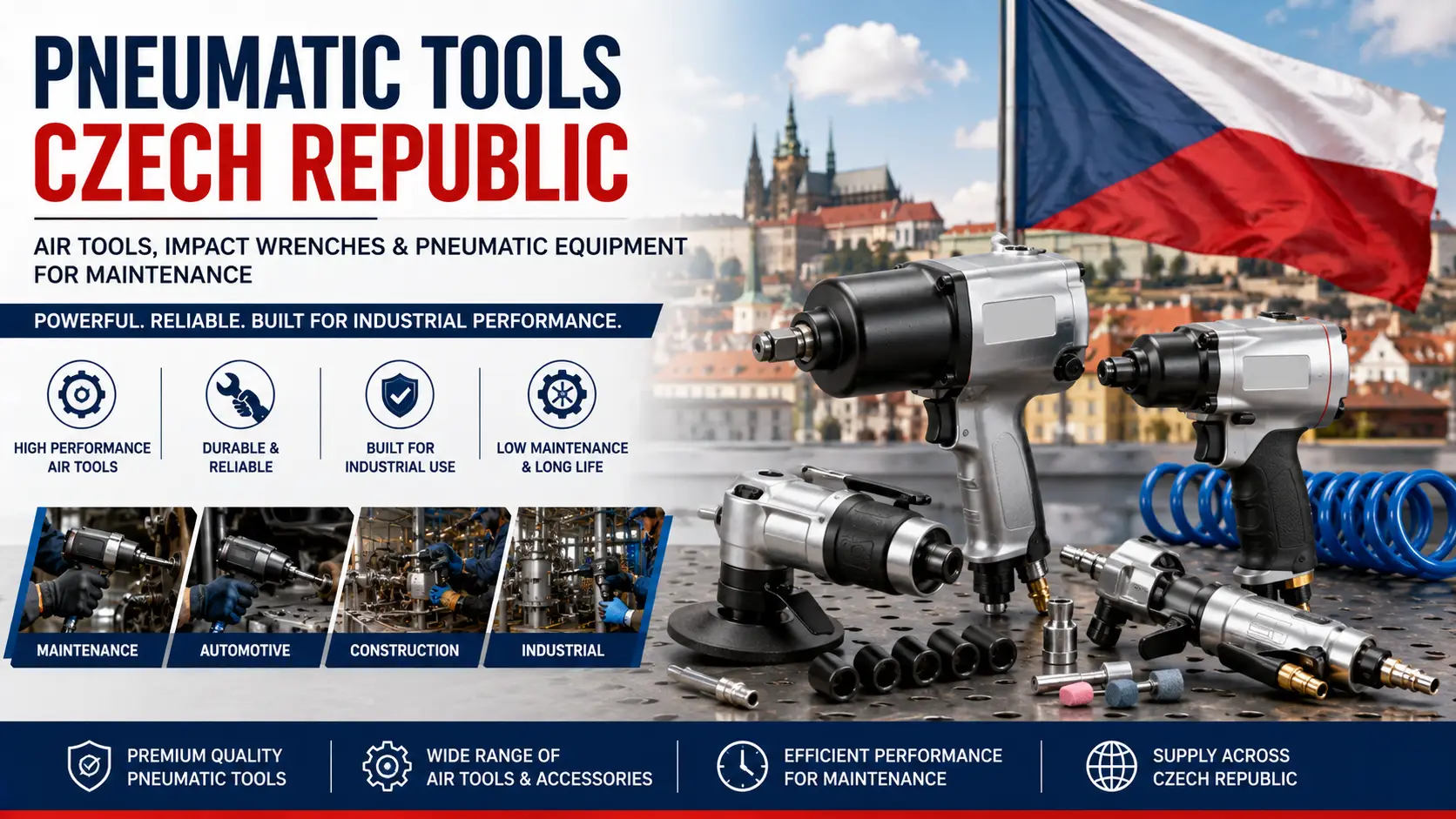 Pneumatic Tools Czech Republic: Air Tools, Impact Wrenches & Pneumatic Equipment for Maintenance