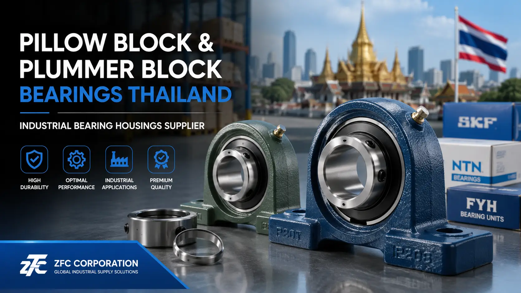 Pillow Block & Plummer Block Bearings Thailand: Industrial Bearing Housings Supplier