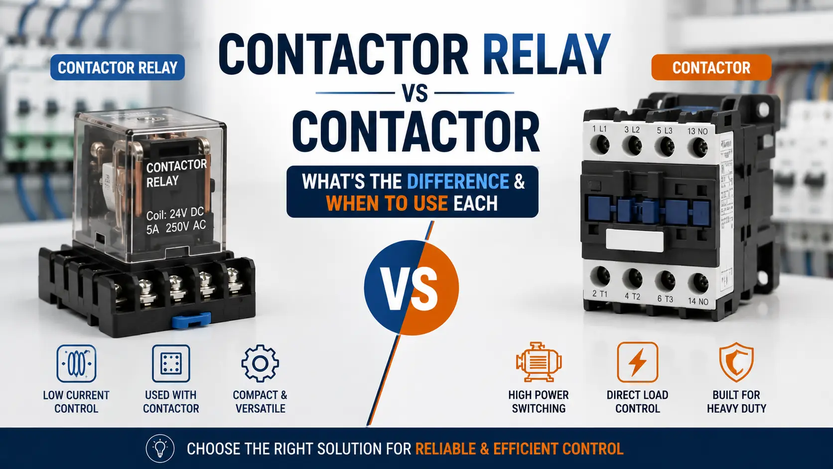 Contactor Relay vs Contactor: What's the Difference & When to Use Each