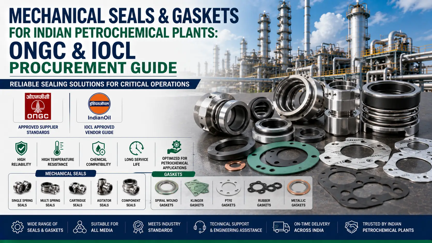 Mechanical Seals & Gaskets for Indian Petrochemical Plants: ONGC & IOCL Procurement Guide