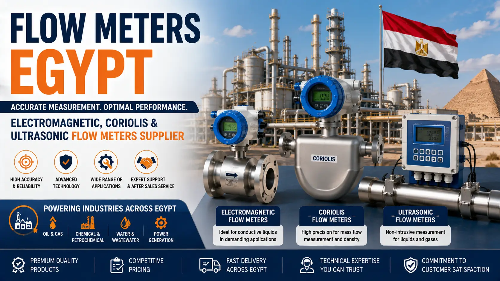 Flow Meters Egypt: Electromagnetic, Coriolis & Ultrasonic Flow Meters Supplier