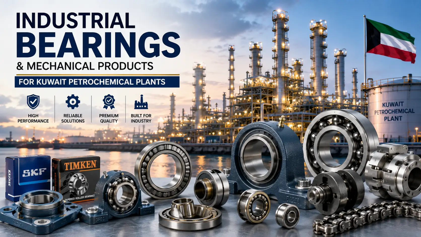 Industrial Bearings & Mechanical Products for Kuwait Petrochemical Plants