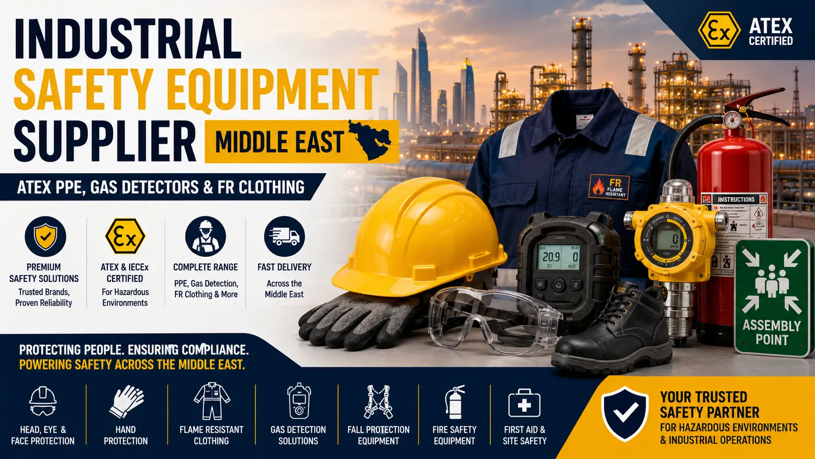 Industrial Safety Equipment Supplier Middle East: ATEX PPE, Gas Detectors & FR Clothing