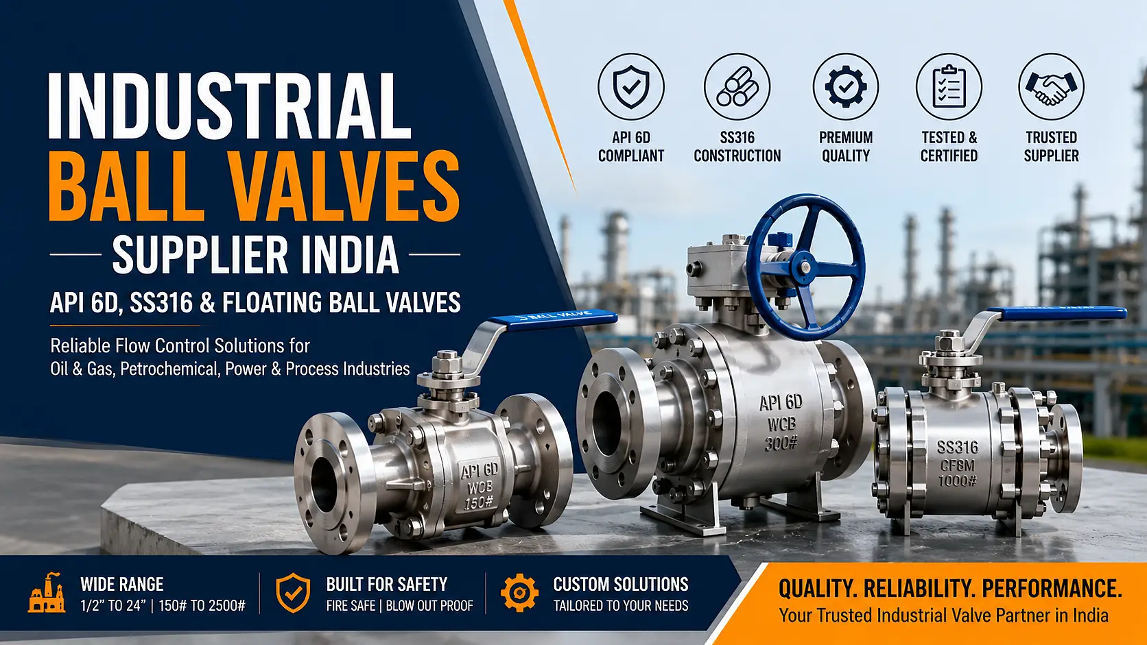 Industrial Ball Valves Supplier India: API 6D, SS316 & Floating Ball Valves