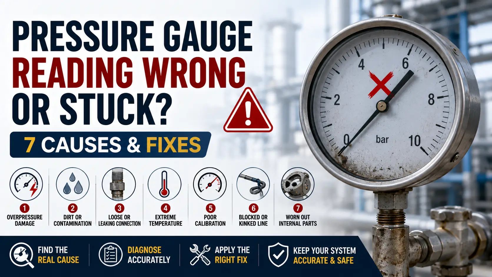 Pressure Gauge Reading Wrong or Stuck? 7 Causes & Fixes