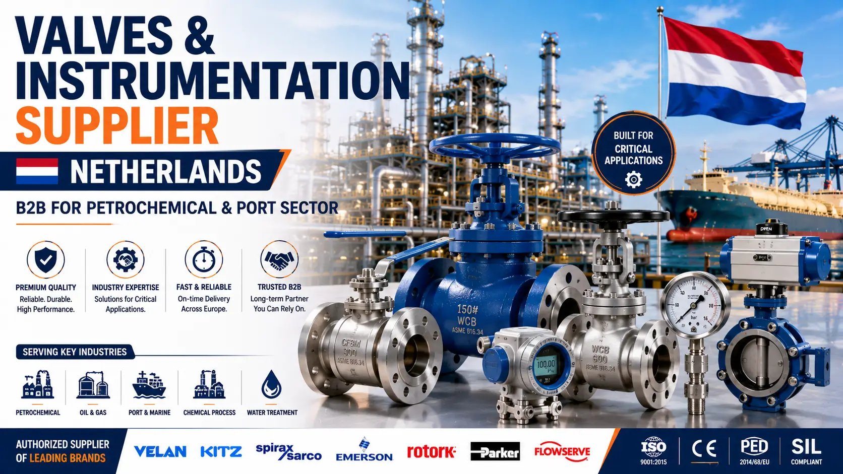 Valves & Instrumentation Supplier Netherlands: B2B for Petrochemical & Port Sector