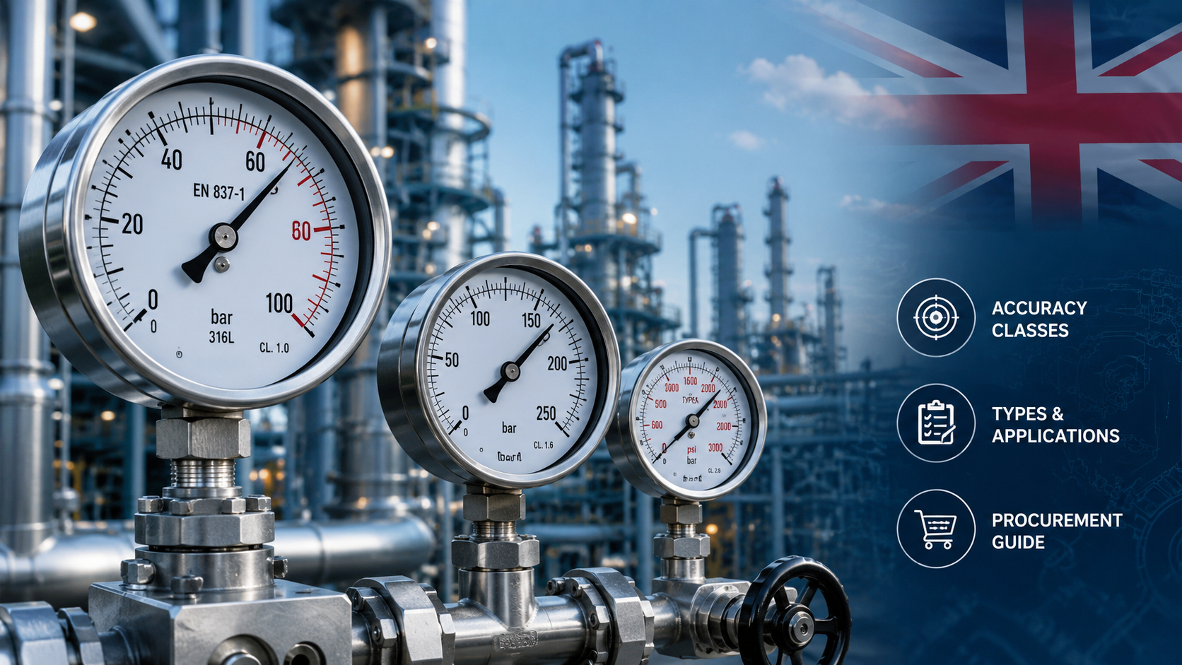 Industrial Pressure Gauges UK: Types, Accuracy Classes & Procurement