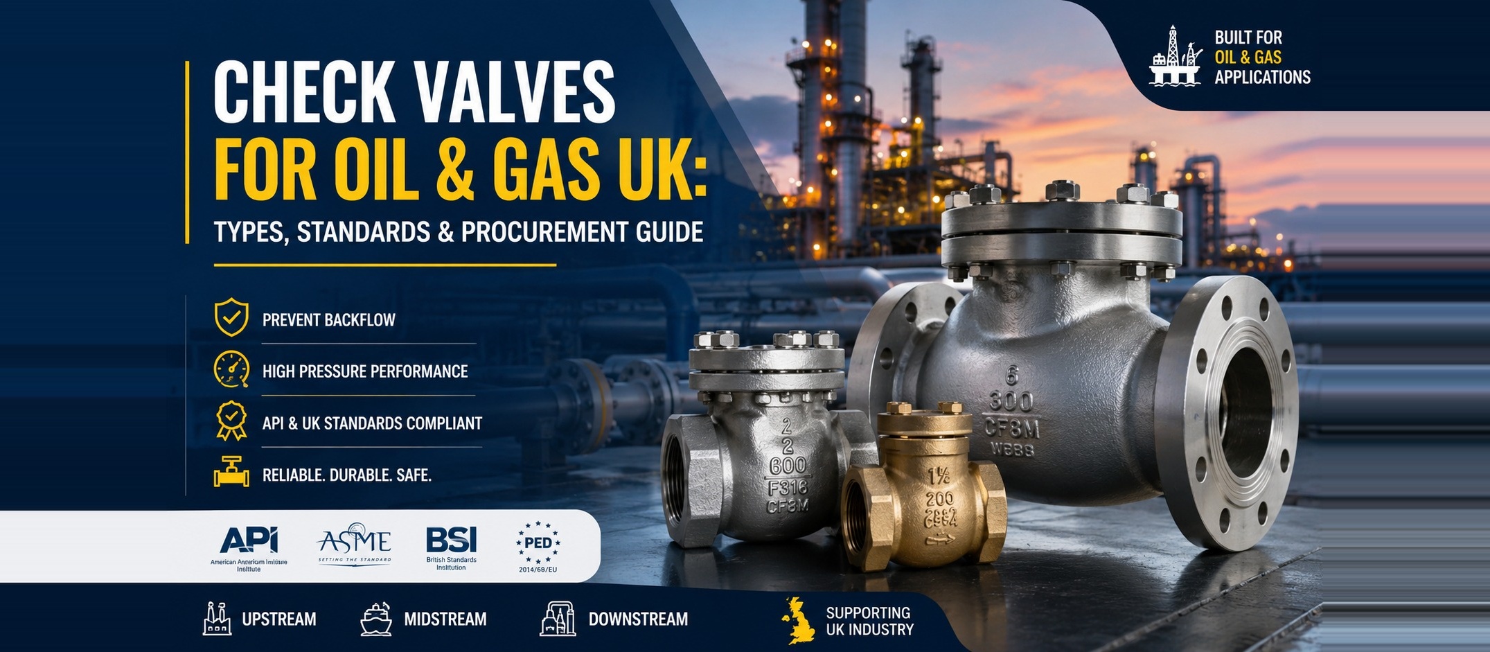 Check Valves for Oil & Gas UK: Types, Standards & Procurement Guide