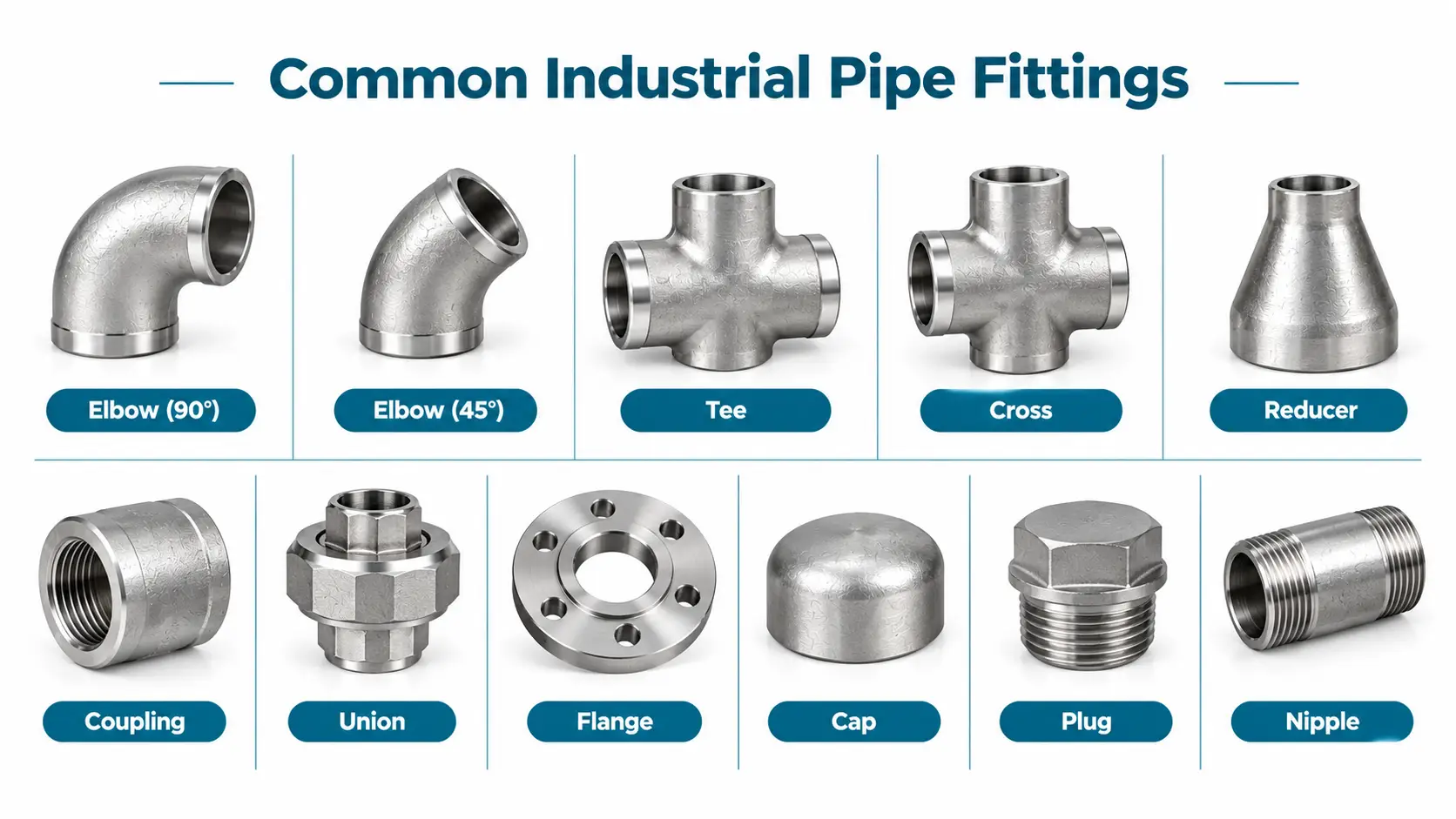 common-industrial-pipe-fittings-types-elbow-tee-reducer-flange.webp