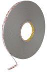 3M 4941 700007 Grey High-Strength Bonding Tape, 12.0mm x 33 m, 1.1 mm Thick