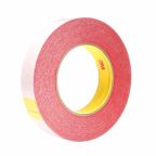 3M 7000049263 Red Double Sided Tape, 0.089 mm Thick, Polyester Backing, 24mm x 55 m