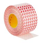 3M GPT -020F 3MTM GPT-020F Clear Double Sided Plastic Tape, 0.202 mm Thick, 11.3N/cm, Polypropylene Backing, 100mm x 50