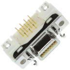 3M MDR 102 14 Way Right Angle 1.27 mm Pitch Through Hole D-Sub Connector, with M2.5 Screw Female
