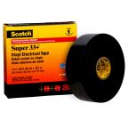 3M Scotch Vinyl Electrical Tape Super Black Polyvinyl Chloride Electrical Insulation Tape, 25.4mm x 33 m