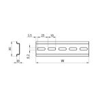 nVent SCHROFF Steel Enclosure DIN Rail, 275 mm x 7.5mm x 35 mm