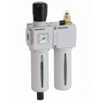 EMERSON â ASCO G 3/4 FRL Assembly, Semi Automatic Drain, 25 Ξm Filtration Size Integrated Pressure Gauge