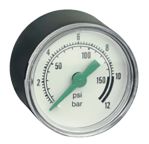EMERSON â ASCO 1/8 in NPT Pressure Gauge, 40 mm, 10 bar, UKAS