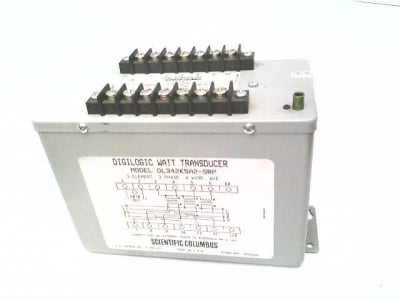 SCIENTIFIC COLUMBUS DL342K5A2-SRP - , WATT TRANSDUCER, DIGILOGIC, 3 ELEMENTS, 3 PHASE, 4 WIRE, WYE, 120 VAC / 5 AAC, 50 HZ