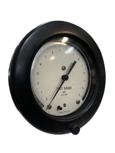 AMETEK 1403-132255 - , TEST GAUGE, 4 1/2" DIAL, 1/2-14 ANPT CONNECTION, 0-15 PSI, LOWER-BACK MOUNT