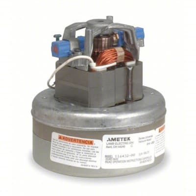AMETEK 116432-00 - VACUUM MOTOR, 120 V, 50/60 HZ, SINGLE PHASE, 2-STAGE, PERIPHERAL BYPASS SYSTEM, 22642 RPM, INSULATION CLASS A, 5.7 INCH BODY DIAMETER