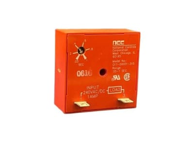 NATIONAL CONTROLS Q1T-00001-315 - TIME DELAY RELAY, Q1T SERIES, 240VAC, 1AMP, .05-1 SEC RANGE