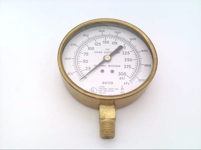 US GAUGE P159U - , PRESSURE GAUGE, FOR AUTO SPRINKLER FIRE PROTECTION SERVICE, 25-300 PSI, 200-2000 KPA