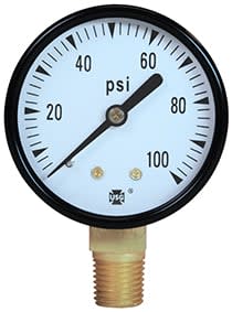 US GAUGE 166320 - PRESSURE GUAGE, 0/30PSI, 1.5IN DIAL, REAR MOUNT, 1/8IN NPT