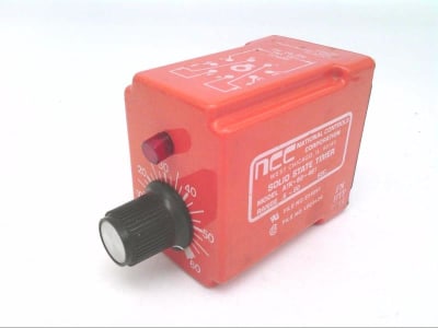 NATIONAL CONTROLS A1K-00060-461 - , SOLID STATE TIMER, A1 SERIES, DELAY ON MAKE, KNOB ADJUSTMENT, 120 VAC, 0.6-60 SECONDS RANGE