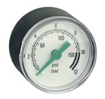 EMERSON – ASCO R 1/8 in Tapered Pressure Gauge, 50 mm, 12 bar, RSCAL