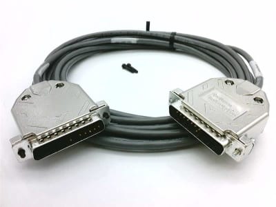 DISCONTINUED BY MANUFACTURER, CABLE, 25 PIN MALE TO HMI, PROGRAM PORT, 15 PIN RS-422 TO GE SNP 90/30 AND 90/70, 12 FOOT