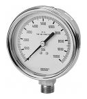 WIKA 1/2 in MNPT Pressure Gauge, 100 mm, 100 psi, UKAS