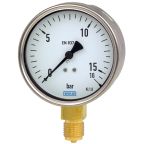 WIKA G 1/2 MNPT Pressure Gauge, 100 mm, 0 bar