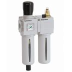 EMERSON – ASCO G 1/4 Filter Regulator Lubricator, Manual, Semi Automatic Drain, 25 μm Filtration Size Integrated