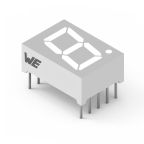 157142S12703 Wurth Elektronik 1 7 Segment LED Display Cathode Super Red 38mcd Right Side 14.2 mm