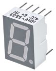 HDSP-5503 Avago Technologies 1 7 Segment LED Display Cathode Red 3.7mcd Right Side 14.2 mm
