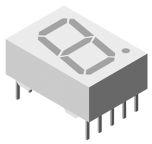 Vishay 1 7 Segment LED Display Cathode Red 3.6mcd Right Side 10 mm