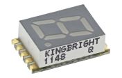 Kingbright 1 7 Segment LED Display Cathode Red 27mcd Right Side 7.6 mm