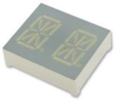 Kingbright 2 14 Segment LED Display Cathode Yellow 87mcd Right Side 13.8 mm