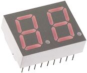 HDSP-523E Broadcom 2 7 Segment LED Display Cathode Red 7.69mcd Right Side 14.2 mm
