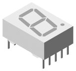 Vishay 1 7 Segment LED Display Anode Red 2mcd Right Side 13 mm