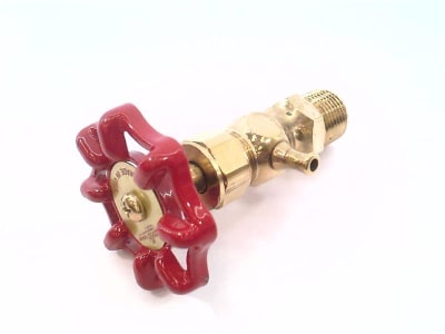 APOLLO VALVES 26-304-28 - COMPRESSION GAUGE COCK, 1/2IN MALE NPT, POLISHED BRASS, SOFT METAL SEAT/STUFFING BOX, ALUMINUM WHEEL, RATED UP TO 250PSI @ 400F