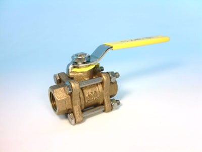 APOLLO VALVES 82-143-59 - BALL VALVE, BRONZE, 3-PIECE FULL PORT, NPT FEMALE, SS BALL & STEM, 1/2IN, SS EXTERNAL TRIM, 3-PIECE AND FLANGED