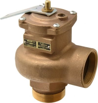 APOLLO VALVES 14-205-08 - HIGH CAPACITY STEAM RELIEF VALVE: 2" INLET, 15 MAX PSI FNPT X MNPT, BRONZE BODY, 250 ° F (MOQ=1, PKG QTY=1)
