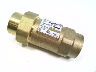 APOLLO VALVES DUCLF4A-1 - BACKFLOW PREVENTERS, METER SWIVEL, DOUBLE CHECK VALVE, BRONZE, 1 IN FNPT, BUNA-N SEAL