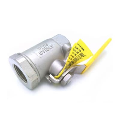 APOLLO VALVES 76-104-01A - , BALL VALVE, 2 PIECE, STAINLESS STEEL, 3/4" PIPE, INLINE - ONE WAY FLOW, FNPT X FNPT ENDS, LEVER HANDLE, 2000 WOG