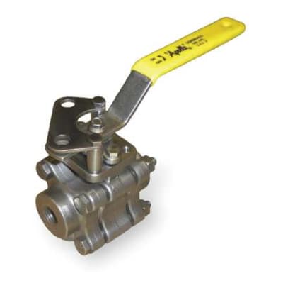 APOLLO VALVES 86A-103-01 - BALL VALVE, STAINLESS STEEL 3-PIECE VALVE, 86A SERIES, 1/2" SIZE, THREADED END - FULL PORT - 1500 LB.