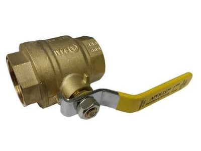 APOLLO VALVES 94A-108-01 - BALL VALVE, PIPE SIZE 2 INCH, 0-150WSP, BRASS, INLINE, 2-PIECE, CONNECTION TYPE FNPT X FNPT, LEVER HANDLE, PTFE SEAT