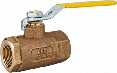 APOLLO VALVES 70-104-01 - BALL VALVE, 70 SERIES, 3/4" FEMALE FNPT, THREADED ENDS, 600 PSIG WOG, 15-0 PSIG SATURATED STEAM, TWO-PIECE, BRONZE, CHROMIUM PLATED BALL