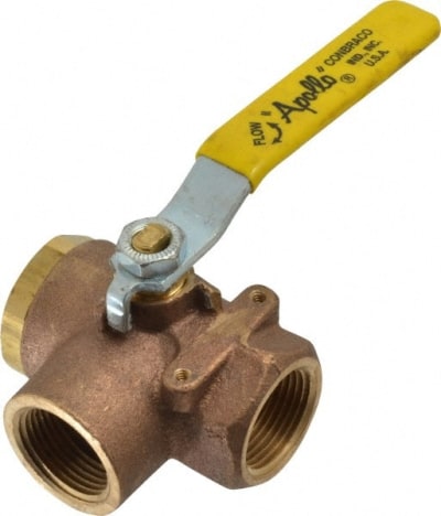 APOLLO VALVES 70-605-01 - STANDARD MANUAL BALL VALVE: 1" PIPE, LARGE & STANDARD PORT FNPT X FNPT X FNPT (MOQ=1, PKG QTY=1)