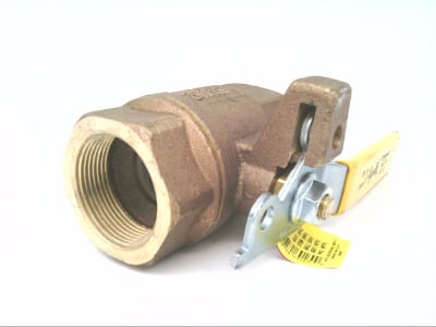 APOLLO VALVES 75-107-41 - BALL VALVE, BRONZE, 1-1/2 INCH NPT, 2 PIECE, 125 PSI, 50-200°F